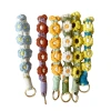 High-end woven keychain, Daisy flower color-blocking key chain, bracelet, pendant, mobile phone chain, Bohemian style Item Picture
